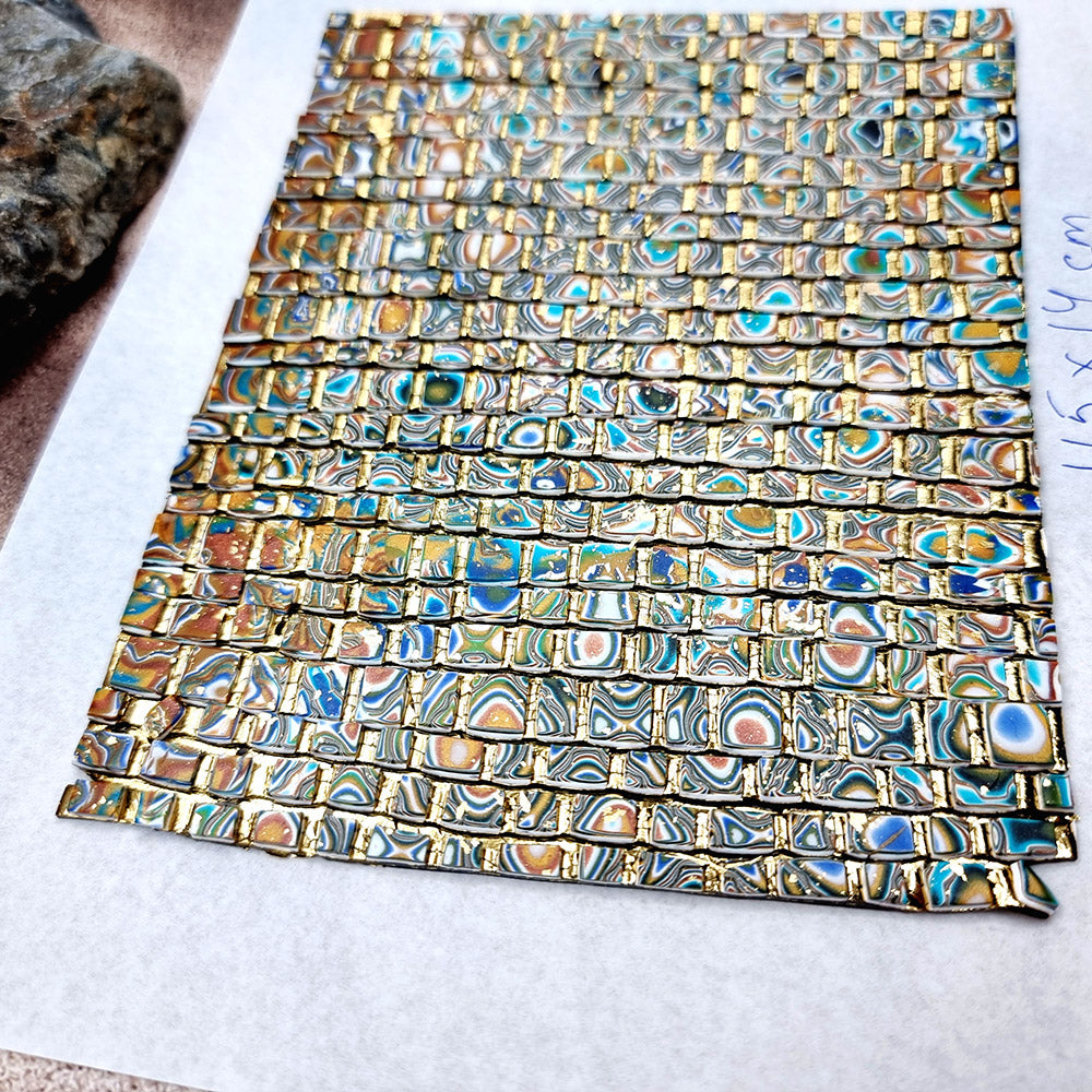 "Colored Mosaic" Raw Polymer Clay Veneer
