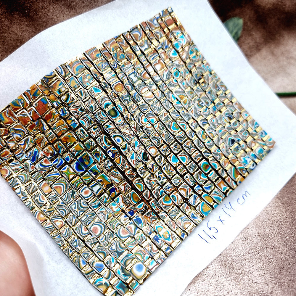 "Colored Mosaic" Raw Polymer Clay Veneer