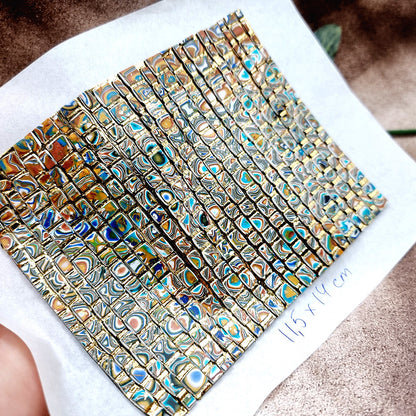 "Colored Mosaic" Raw Polymer Clay Veneer