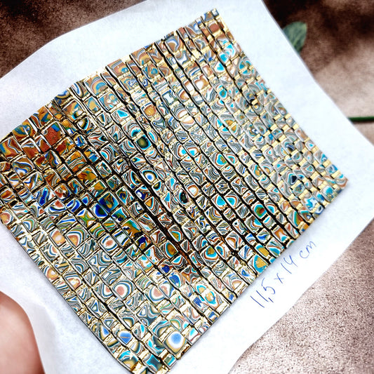 "Colored Mosaic" Raw Polymer Clay Veneer