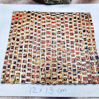 "Fire Red Mosaic" Raw Polymer Clay Veneer