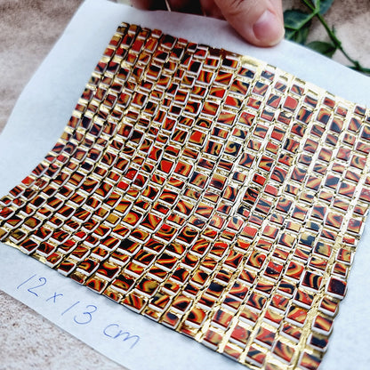"Fire Red Mosaic" Raw Polymer Clay Veneer