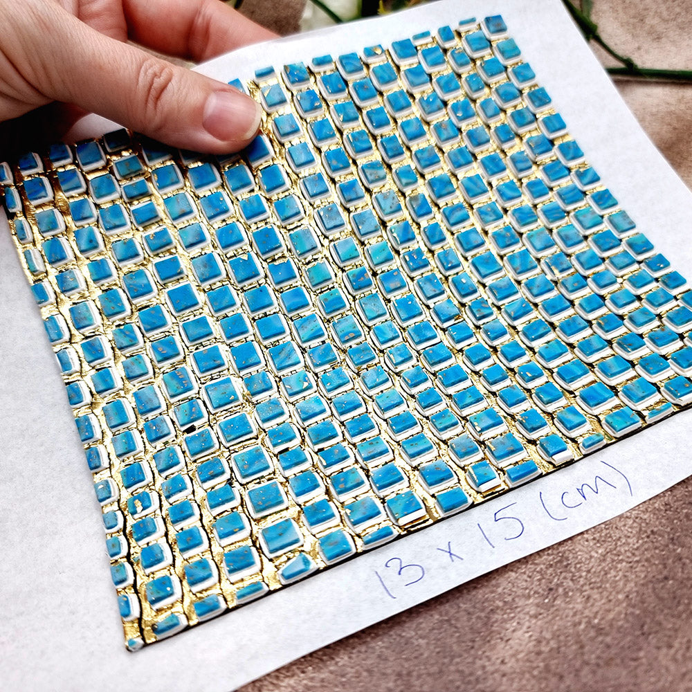 "Ice Cubes Mosaic" Raw Polymer Clay Veneer
