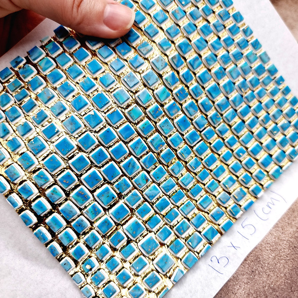 "Ice Cubes Mosaic" Raw Polymer Clay Veneer