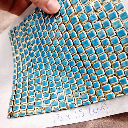 "Ice Cubes Mosaic" Raw Polymer Clay Veneer