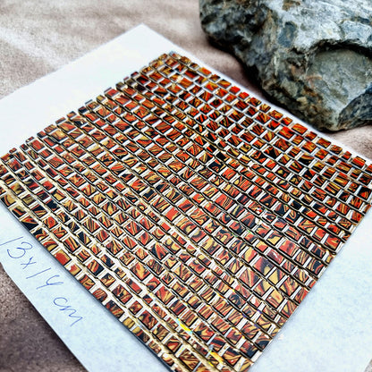 "Fire Red Mosaic" Raw Polymer Clay Veneer