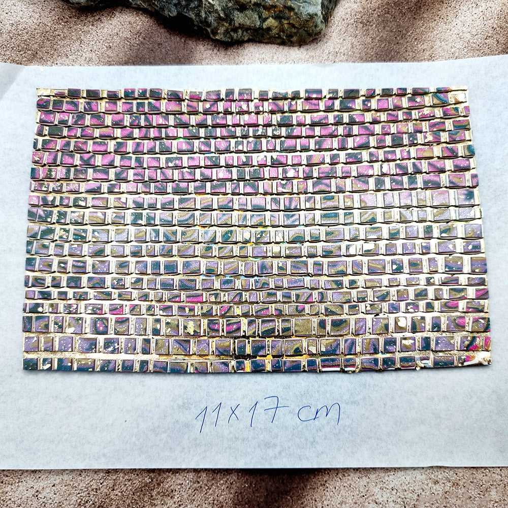 "Pink Magic Mosaic" Raw Polymer Clay Veneer