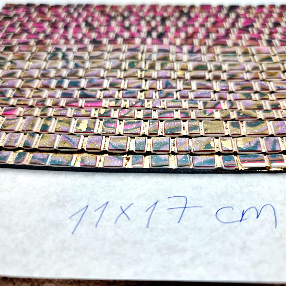 "Pink Magic Mosaic" Raw Polymer Clay Veneer