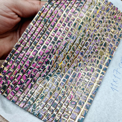 "Pink Magic Mosaic" Raw Polymer Clay Veneer