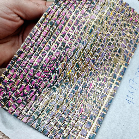 "Pink Magic Mosaic" Raw Polymer Clay Veneer