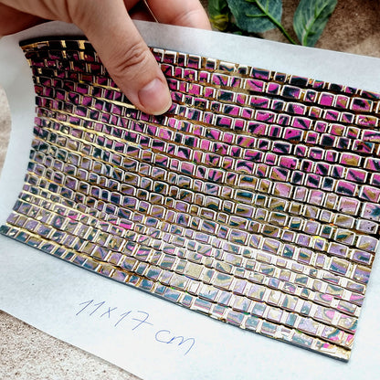 "Pink Magic Mosaic" Raw Polymer Clay Veneer