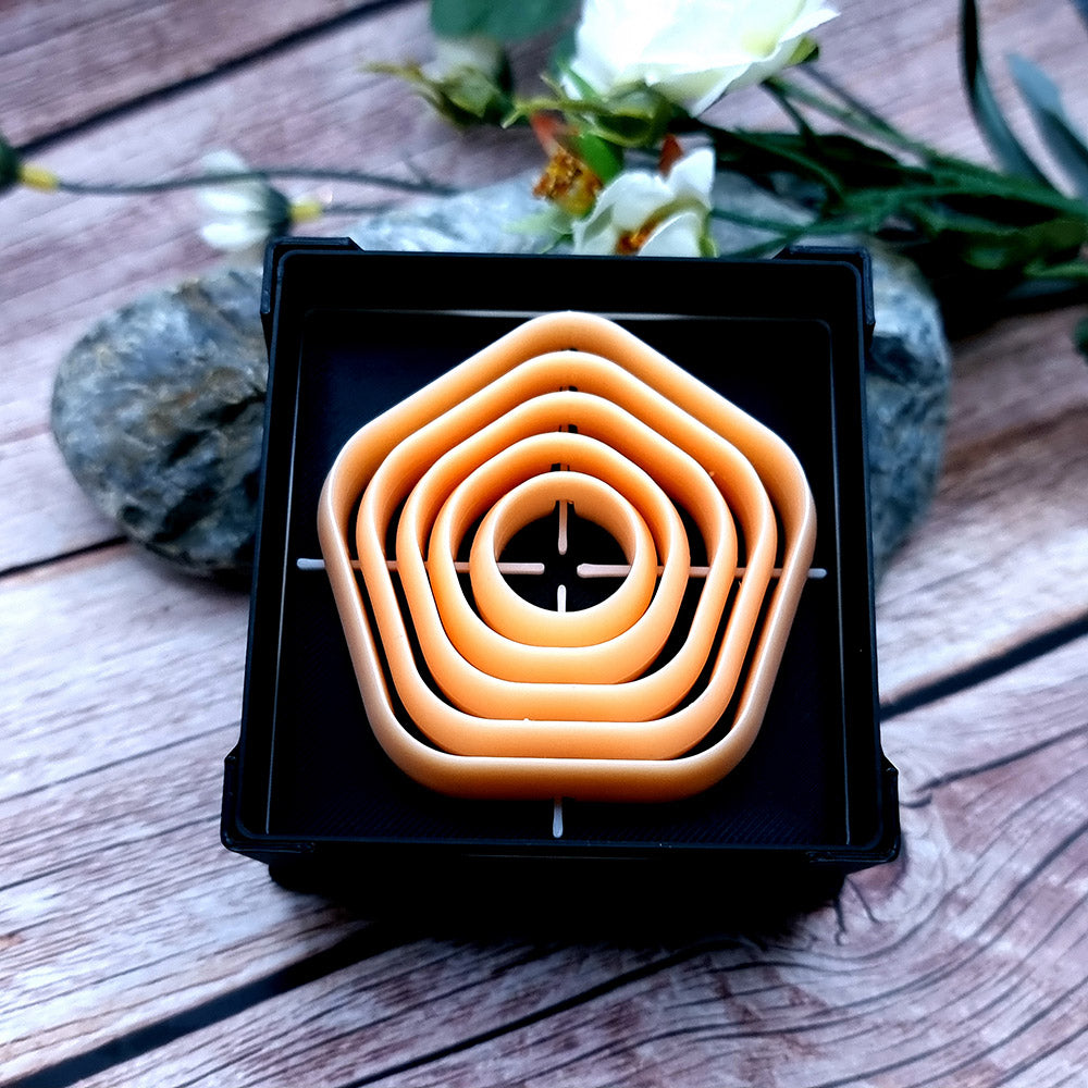 5 Pentagon Cutters in Set - Perfectly Aligned Cutters #34