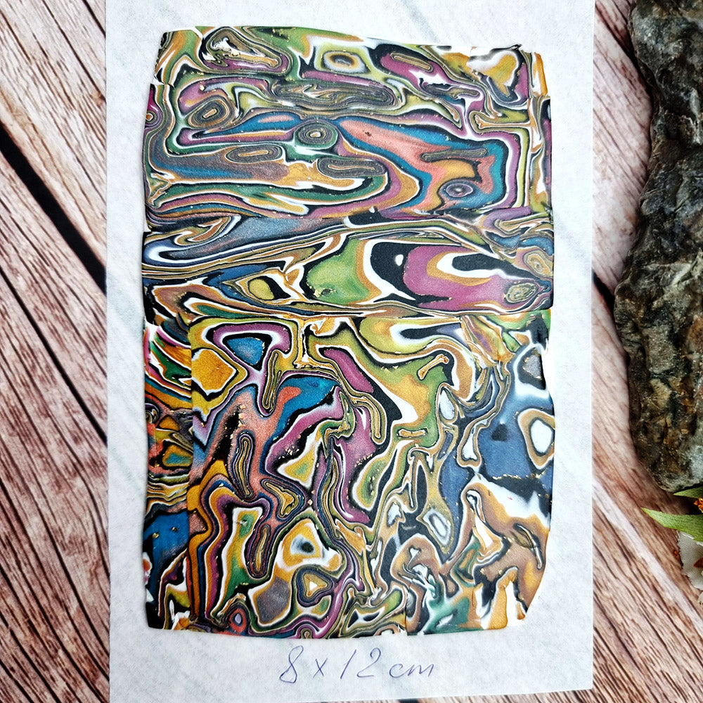 Unique Raw Polymer Clay Veneer - Oil Painting - 8x12cm