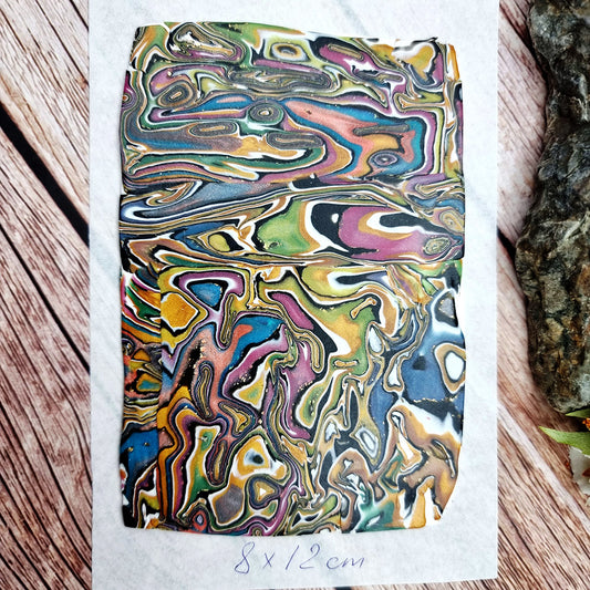 Unique Raw Polymer Clay Veneer - Oil Painting - 8x12cm