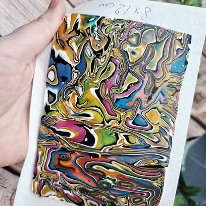 Unique Raw Polymer Clay Veneer - Oil Painting - 8x12cm