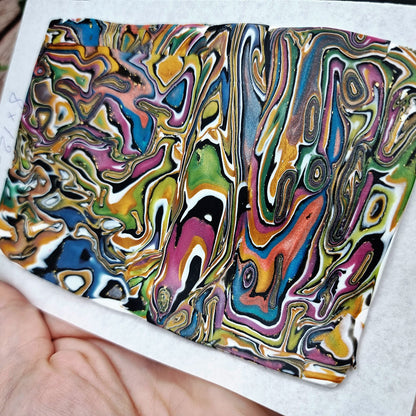 Unique Raw Polymer Clay Veneer - Oil Painting - 8x12cm