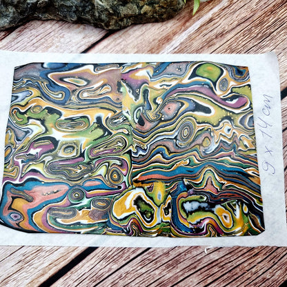 Unique Raw Polymer Clay Veneer - Oil Painting - 9x14cm