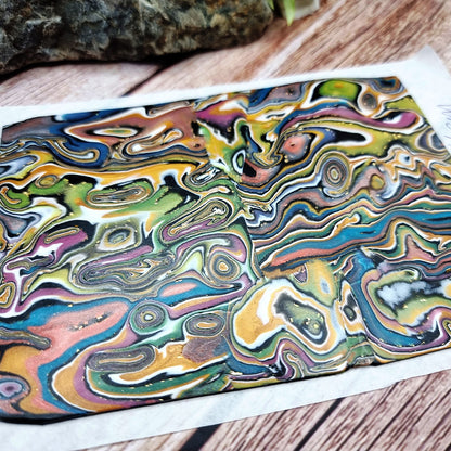 Unique Raw Polymer Clay Veneer - Oil Painting - 9x14cm