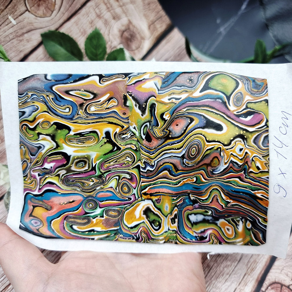 Unique Raw Polymer Clay Veneer - Oil Painting - 9x14cm