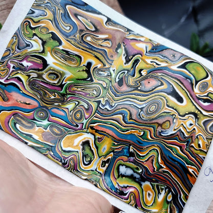 Unique Raw Polymer Clay Veneer - Oil Painting - 9x14cm