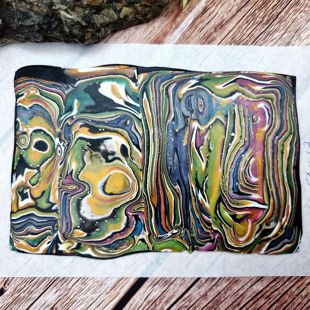 Unique Raw Polymer Clay Veneer - Oil Painting - 8x13cm