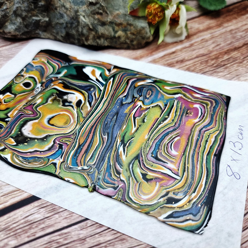 Unique Raw Polymer Clay Veneer - Oil Painting - 8x13cm