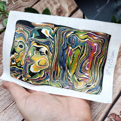 Unique Raw Polymer Clay Veneer - Oil Painting - 8x13cm