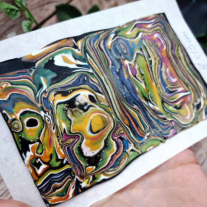 Unique Raw Polymer Clay Veneer - Oil Painting - 8x13cm