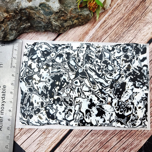 Unique Raw Polymer Clay Veneer - Black&White - 9.5x14cm