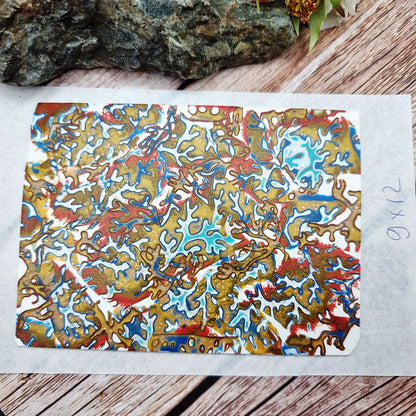 Unique Raw Polymer Clay Veneer - Colorful Coral Reef - 9x12cm