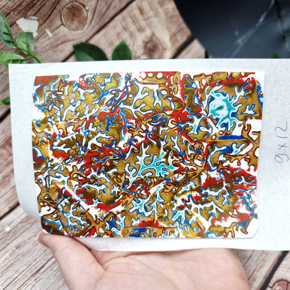 Unique Raw Polymer Clay Veneer - Colorful Coral Reef - 9x12cm