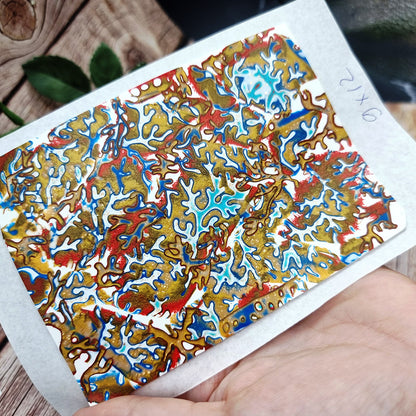 Unique Raw Polymer Clay Veneer - Colorful Coral Reef - 9x12cm
