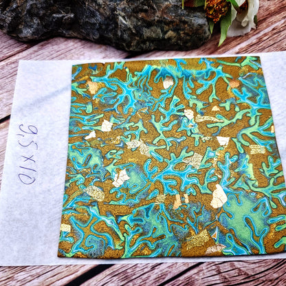 Unique Raw Polymer Clay Veneer - Coral Reef - 9.5x10cm