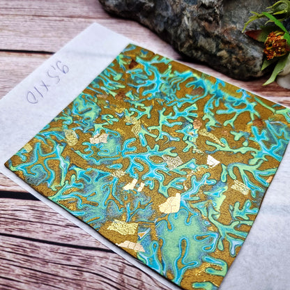 Unique Raw Polymer Clay Veneer - Coral Reef - 9.5x10cm