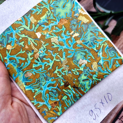 Unique Raw Polymer Clay Veneer - Coral Reef - 9.5x10cm