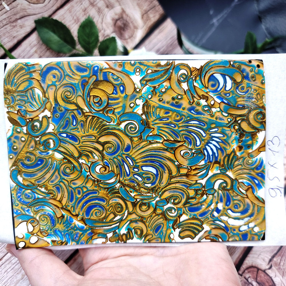 Unique Raw Polymer Clay Veneer - Shells - 9.5x13cm