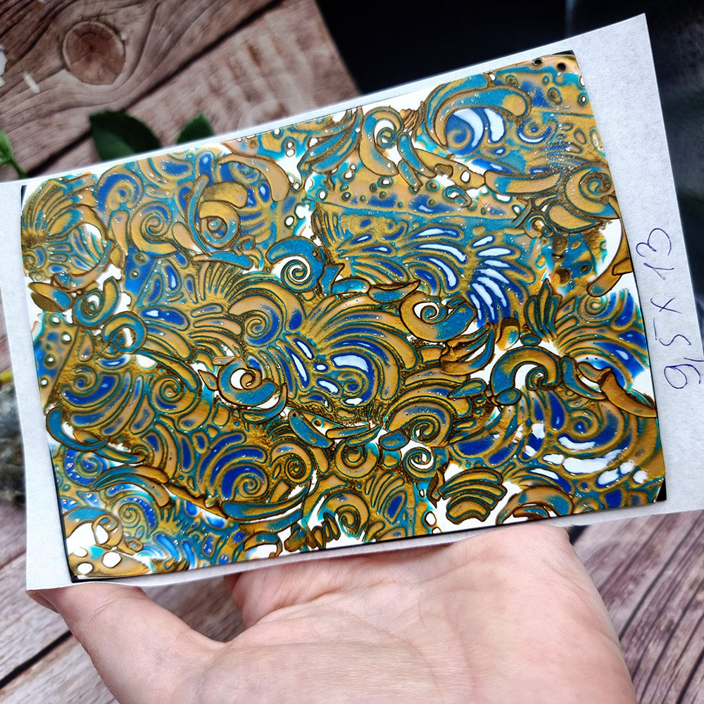 Unique Raw Polymer Clay Veneer - Shells - 9.5x13cm