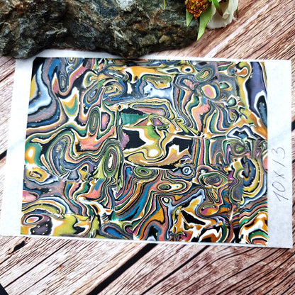 Unique Raw Polymer Clay Veneer - Oil Painting - 10x13cm