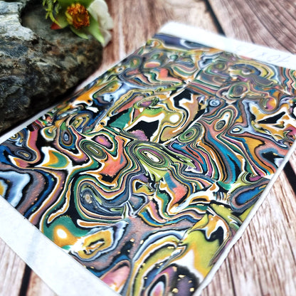 Unique Raw Polymer Clay Veneer - Oil Painting - 10x13cm