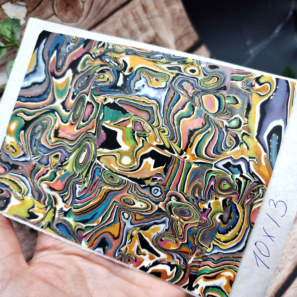 Unique Raw Polymer Clay Veneer - Oil Painting - 10x13cm