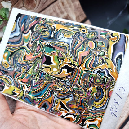 Unique Raw Polymer Clay Veneer - Oil Painting - 10x13cm