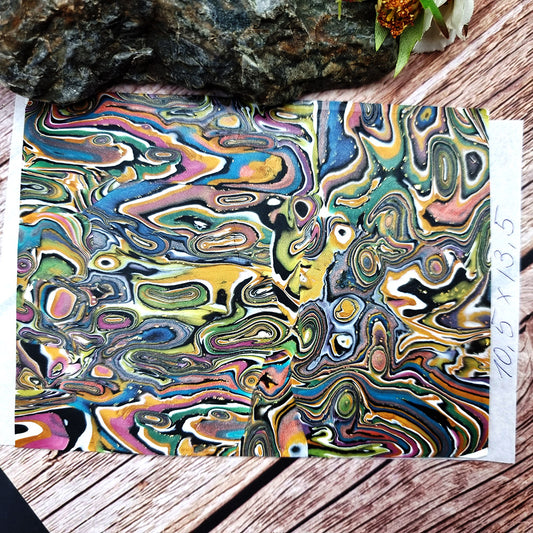 Unique Raw Polymer Clay Veneer - Oil Painting - 10.5x13.5cm