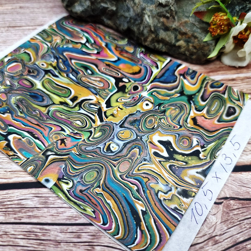 Unique Raw Polymer Clay Veneer - Oil Painting - 10.5x13.5cm