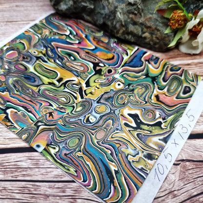 Unique Raw Polymer Clay Veneer - Oil Painting - 10.5x13.5cm