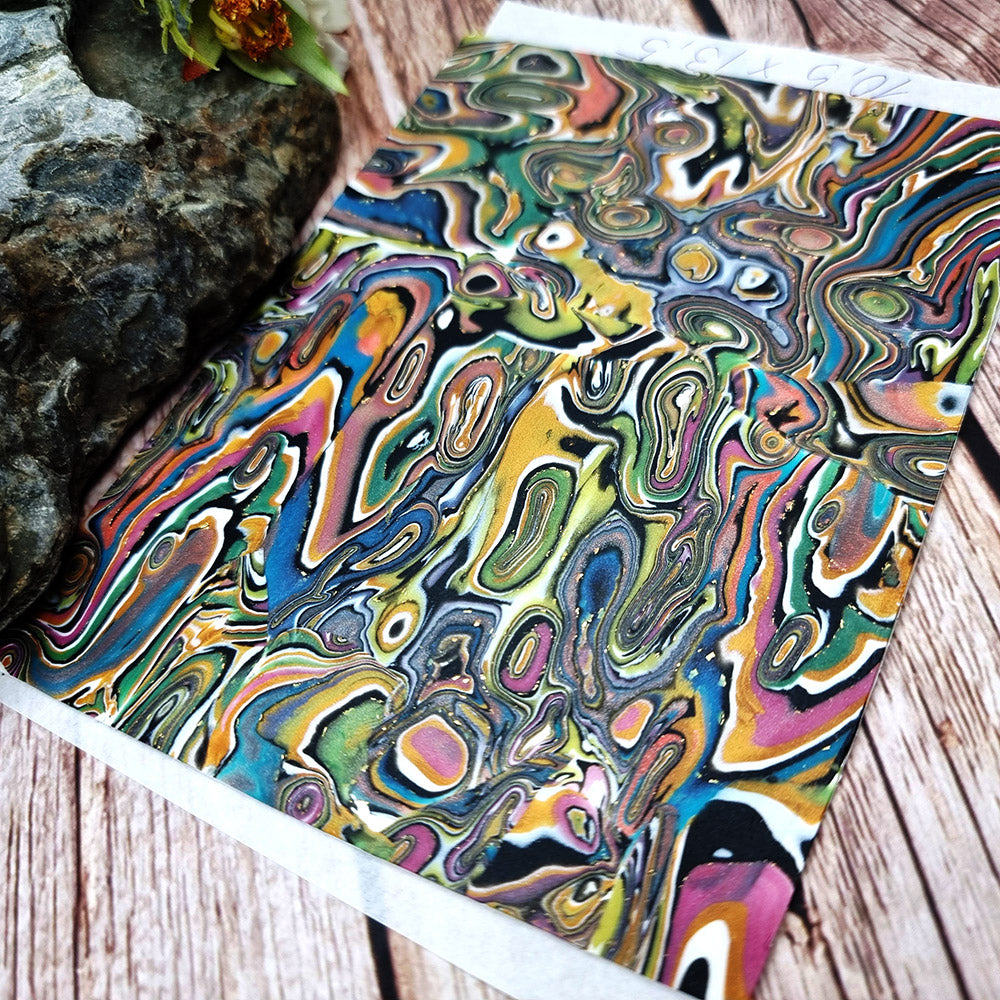 Unique Raw Polymer Clay Veneer - Oil Painting - 10.5x13.5cm