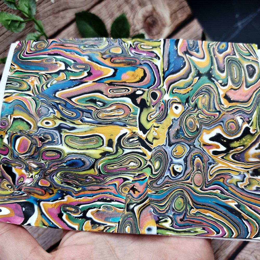 Unique Raw Polymer Clay Veneer - Oil Painting - 10.5x13.5cm