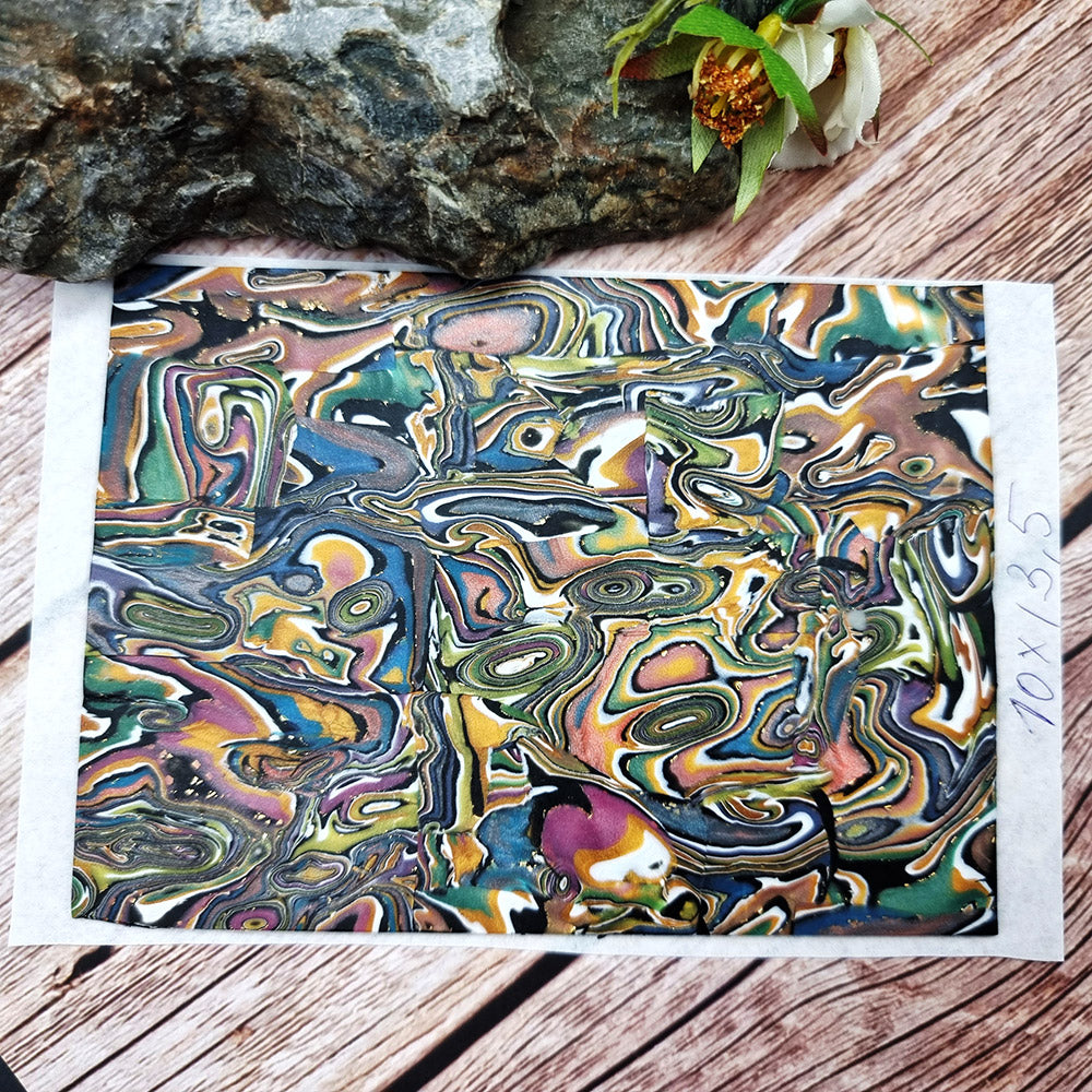 Unique Raw Polymer Clay Veneer - Oil Painting - 10x13.5cm