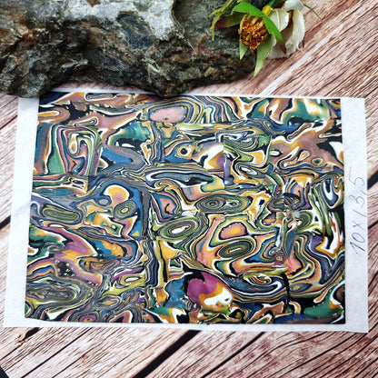 Unique Raw Polymer Clay Veneer - Oil Painting - 10x13.5cm