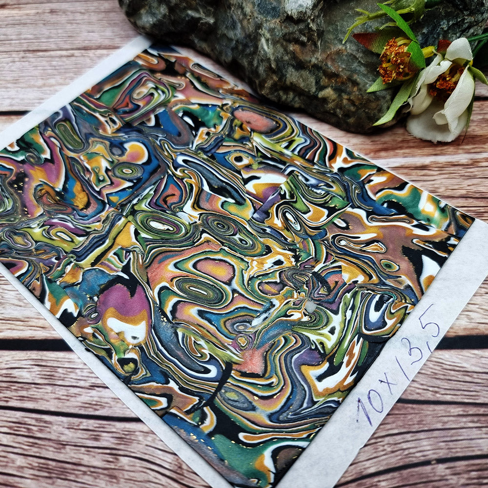 Unique Raw Polymer Clay Veneer - Oil Painting - 10x13.5cm