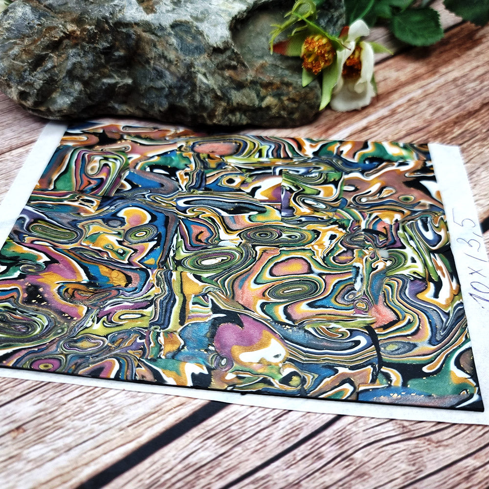 Unique Raw Polymer Clay Veneer - Oil Painting - 10x13.5cm